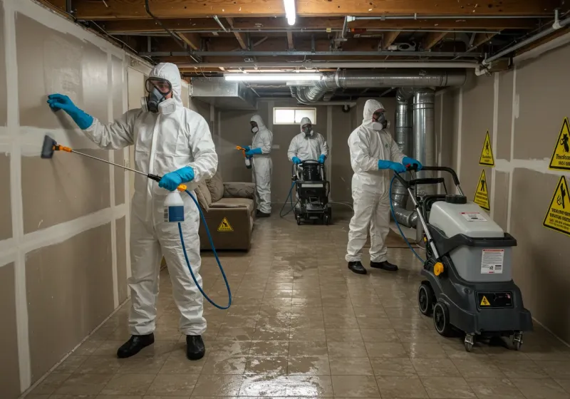 Basement Moisture Removal and Structural Drying process in Detroit Beach, MI